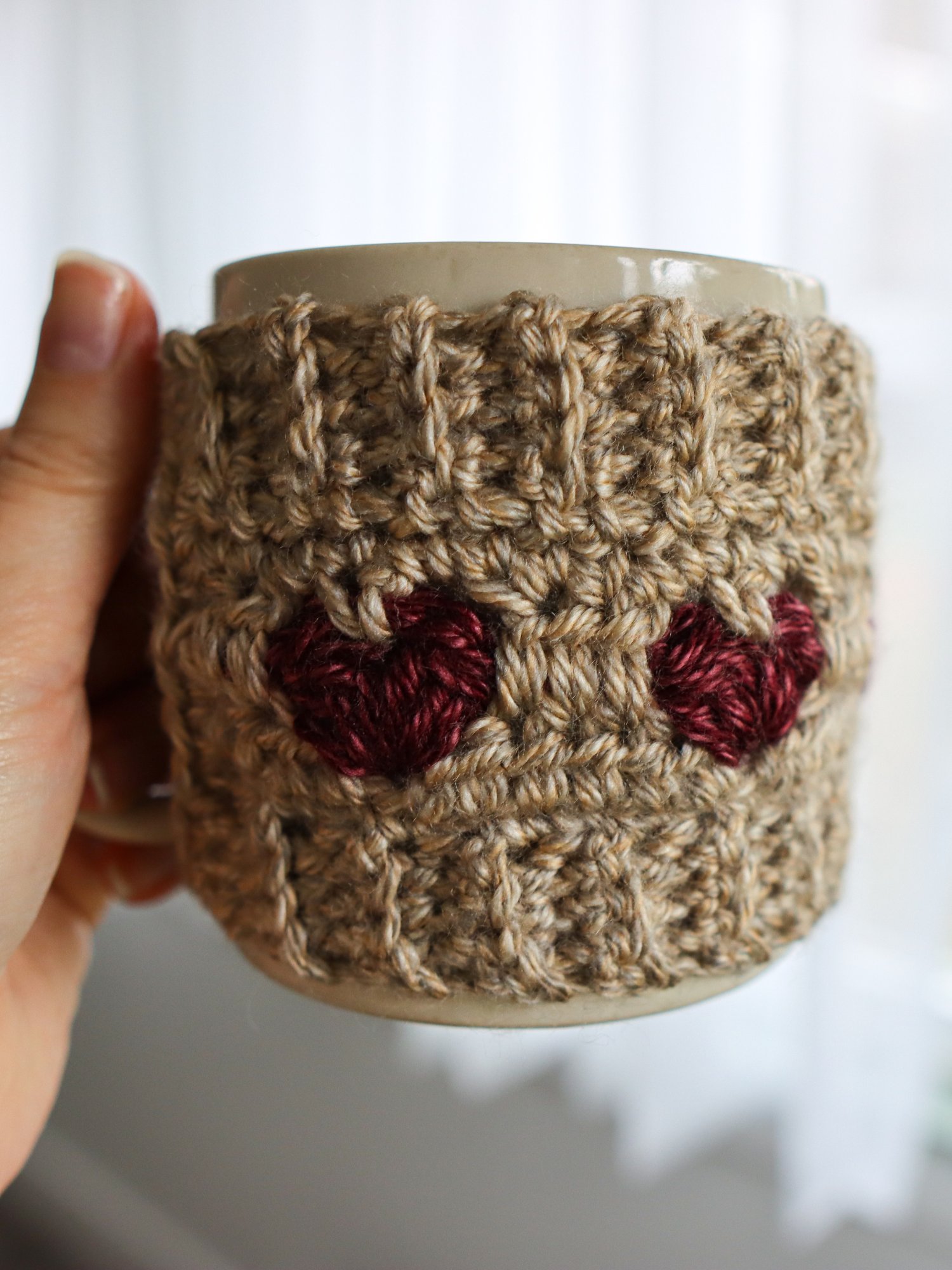 Cozy Hearts Crochet Mug Cozy (Digital PDF Pattern) product image (6)