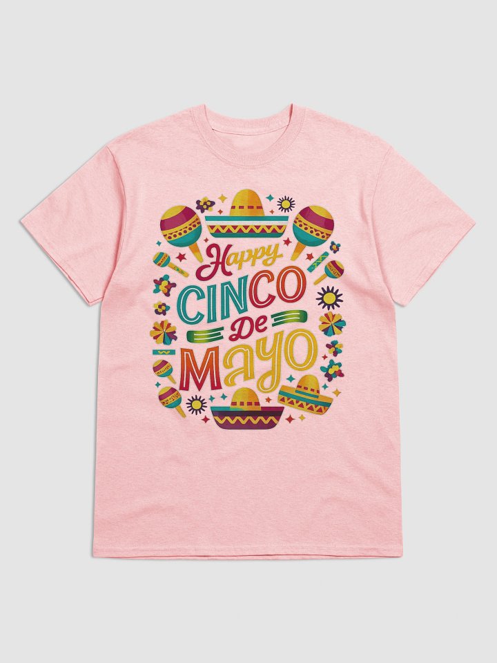 Happy Cinco de Mayo Shirt - Colorful Mexican Fiesta Maracas & Sombrero Tee product image (2)