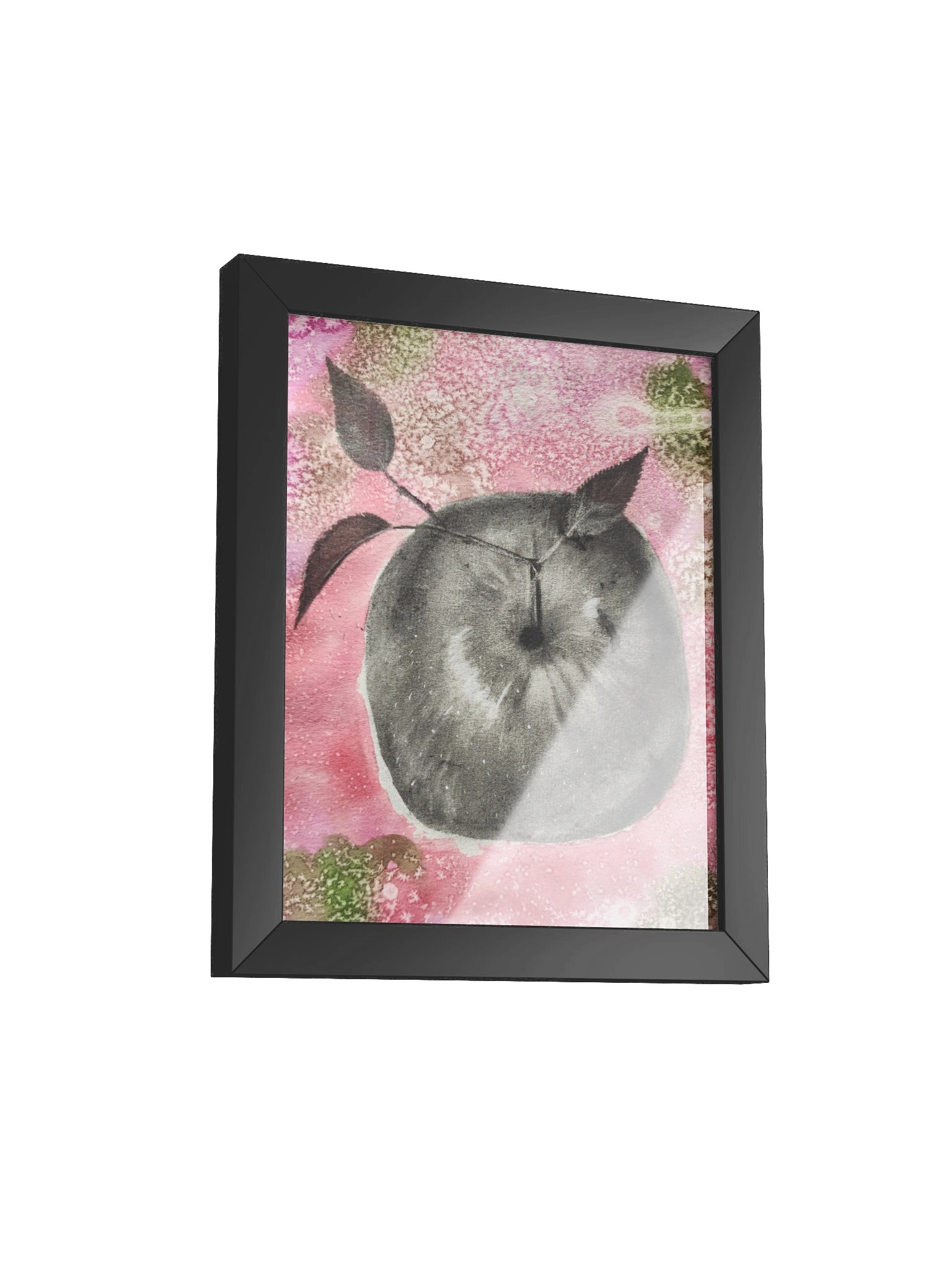 Watercolor and Charcoal Apple Framed Print product image (2)
