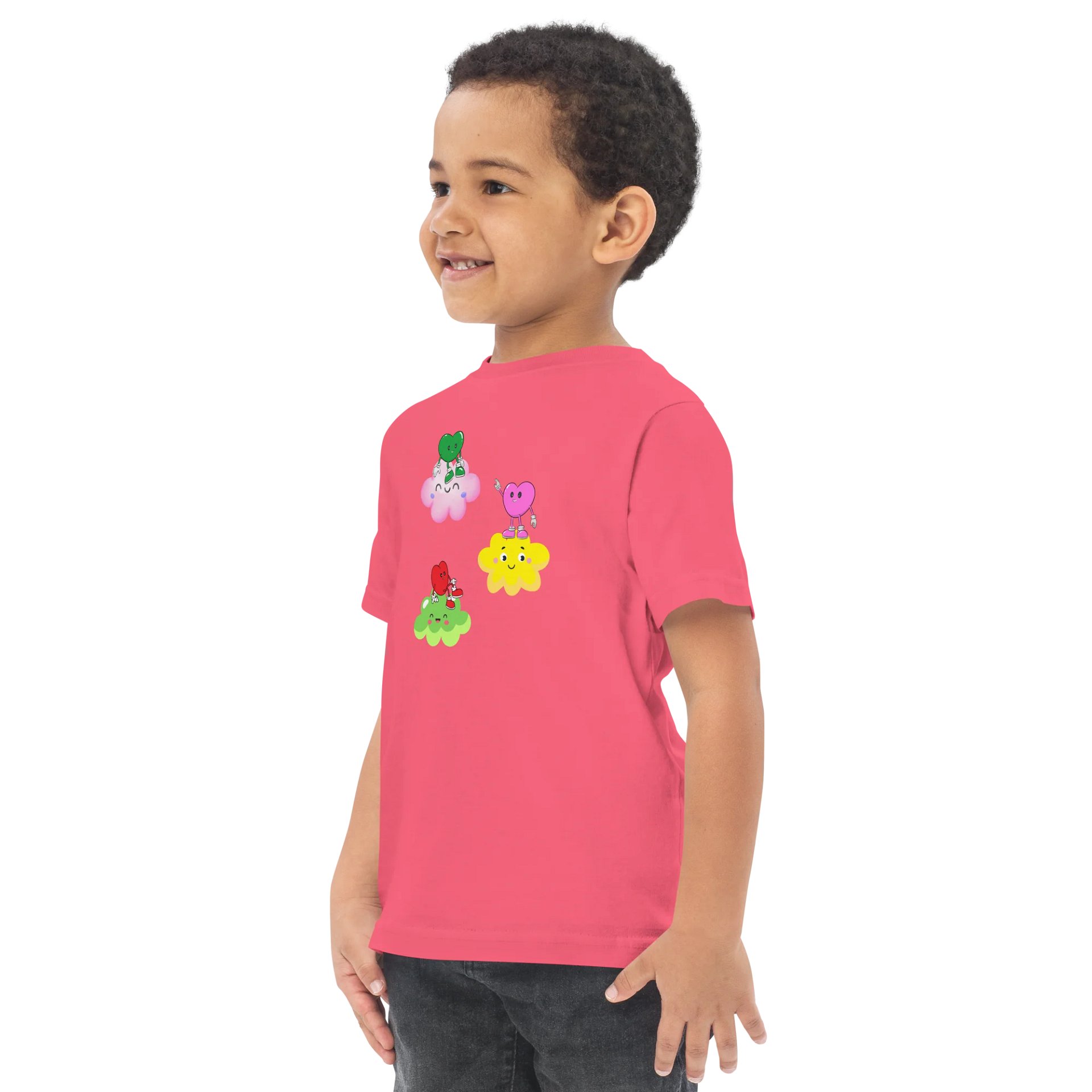 Cloudy Little Hearts Toddler Jersey T-Shirt product image (11)