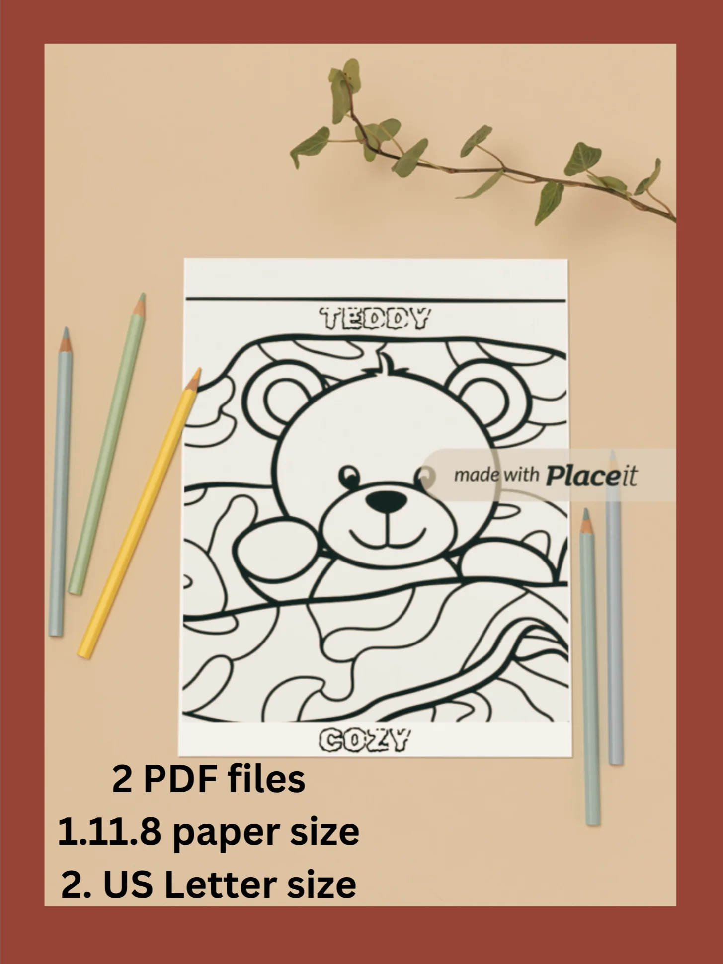 Free Printing Teddy Coloring page product image (3)