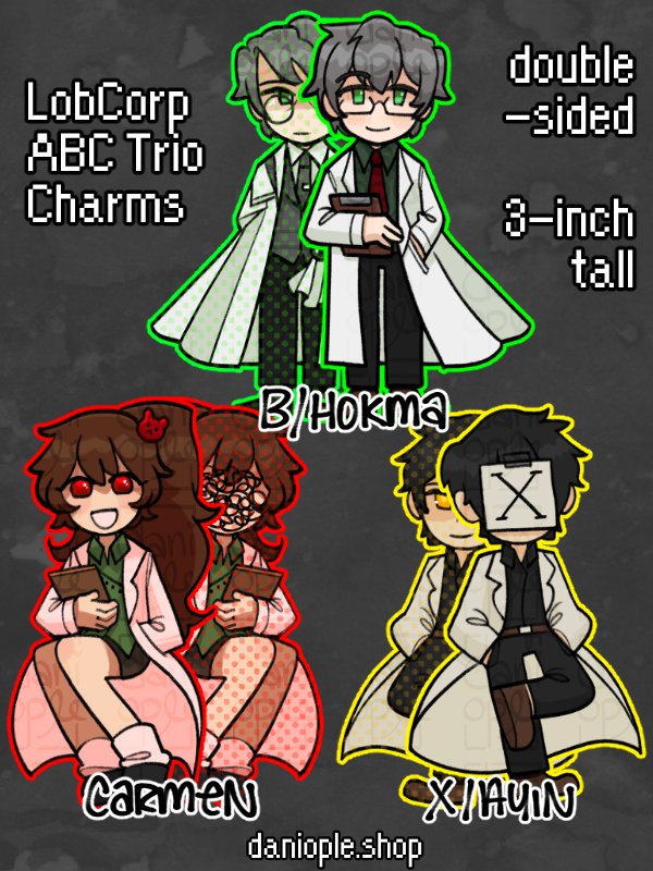 Lobotomy Corporation - ABC Acrylic Charms (PRE-ORDER) product image (1)