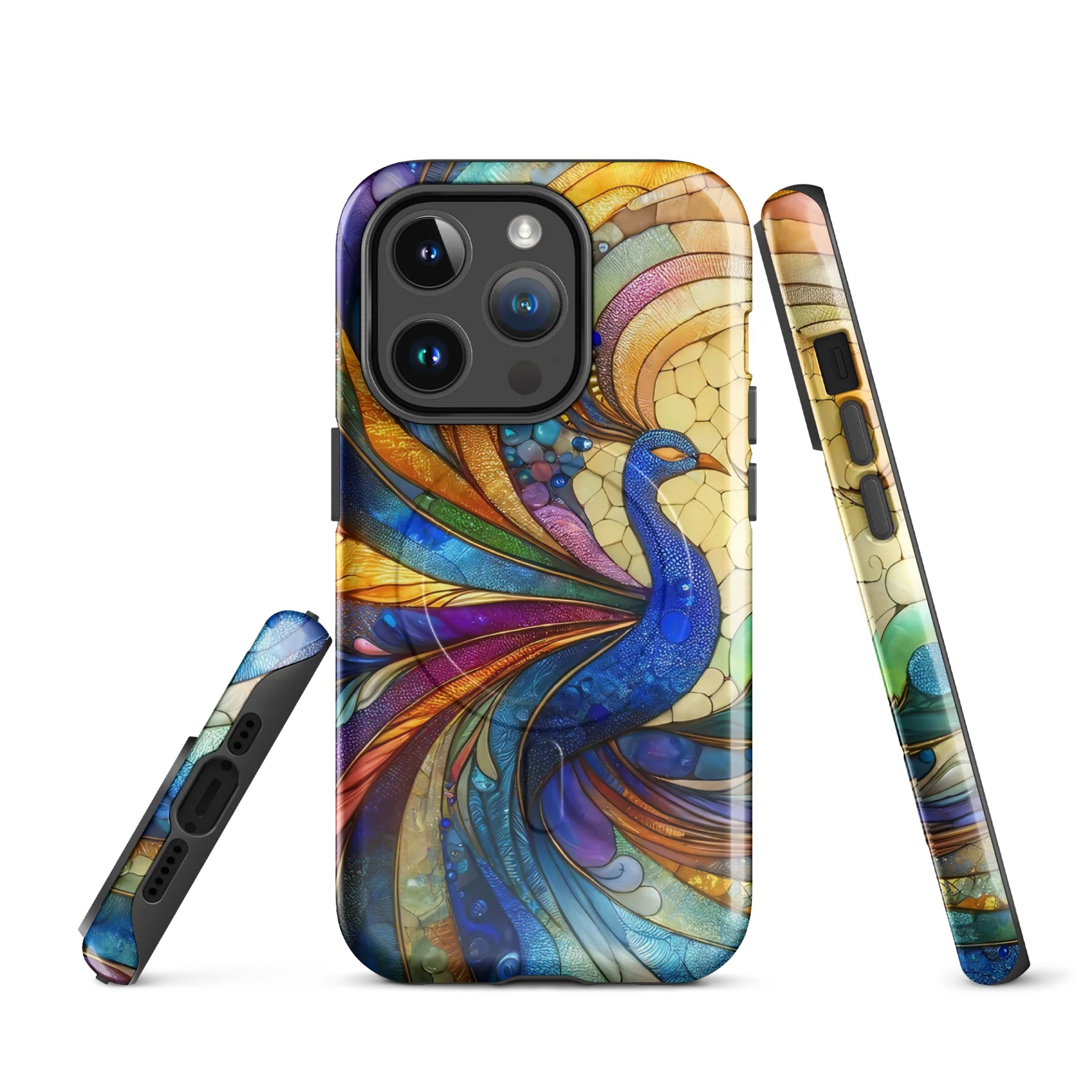 Peacock Feathers Tough Magnetic MagSafe® iPhone® 14, iPhone 15, iPhone 16, iPhone 17, Pro, Pro Max, Plus Cases. product image (1)