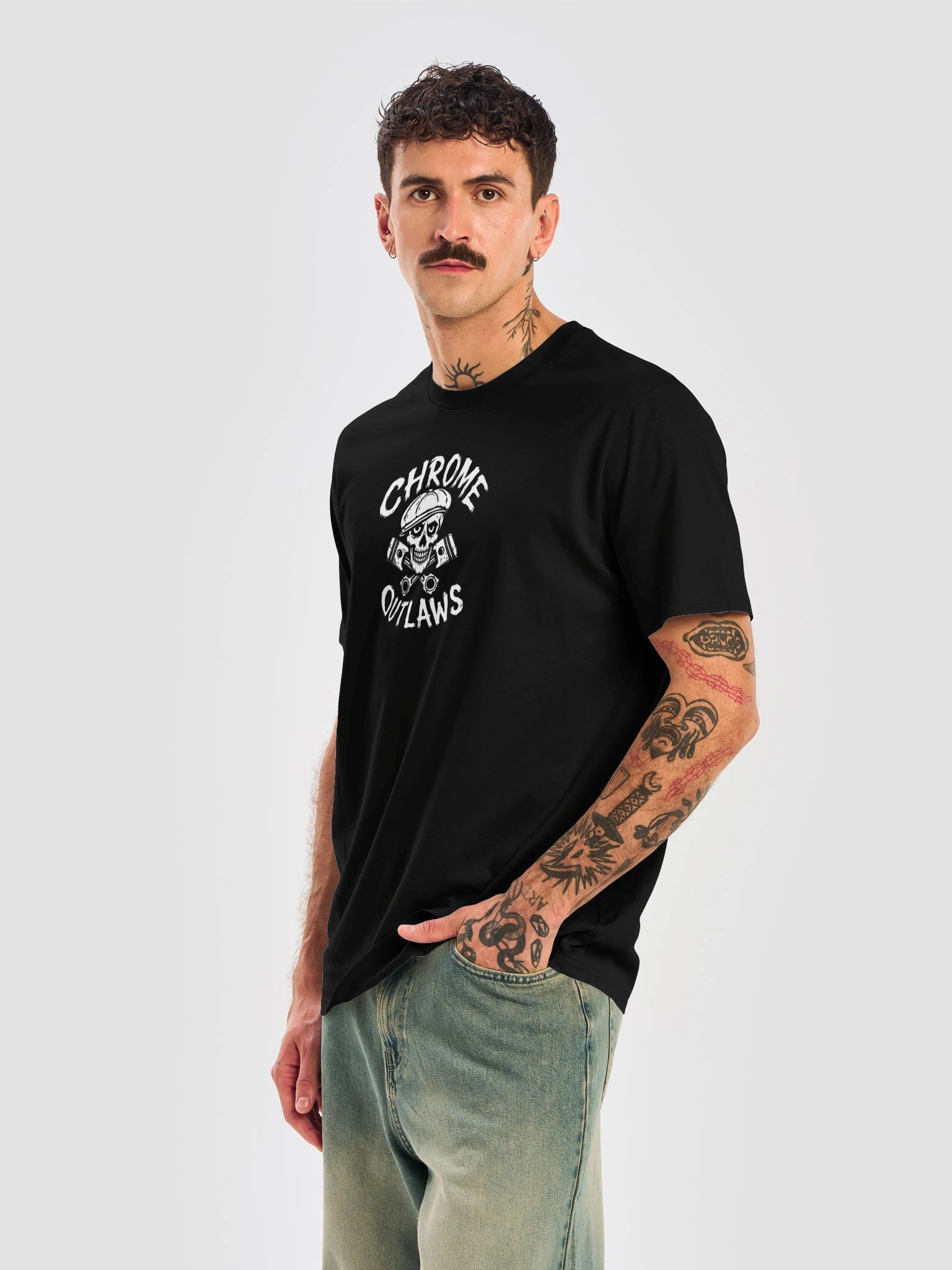 Chrome Outlaws Skull Tee product image (6)
