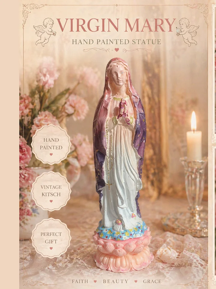 Hand-Painted Virgin Mary Statue 27cm product image (1)