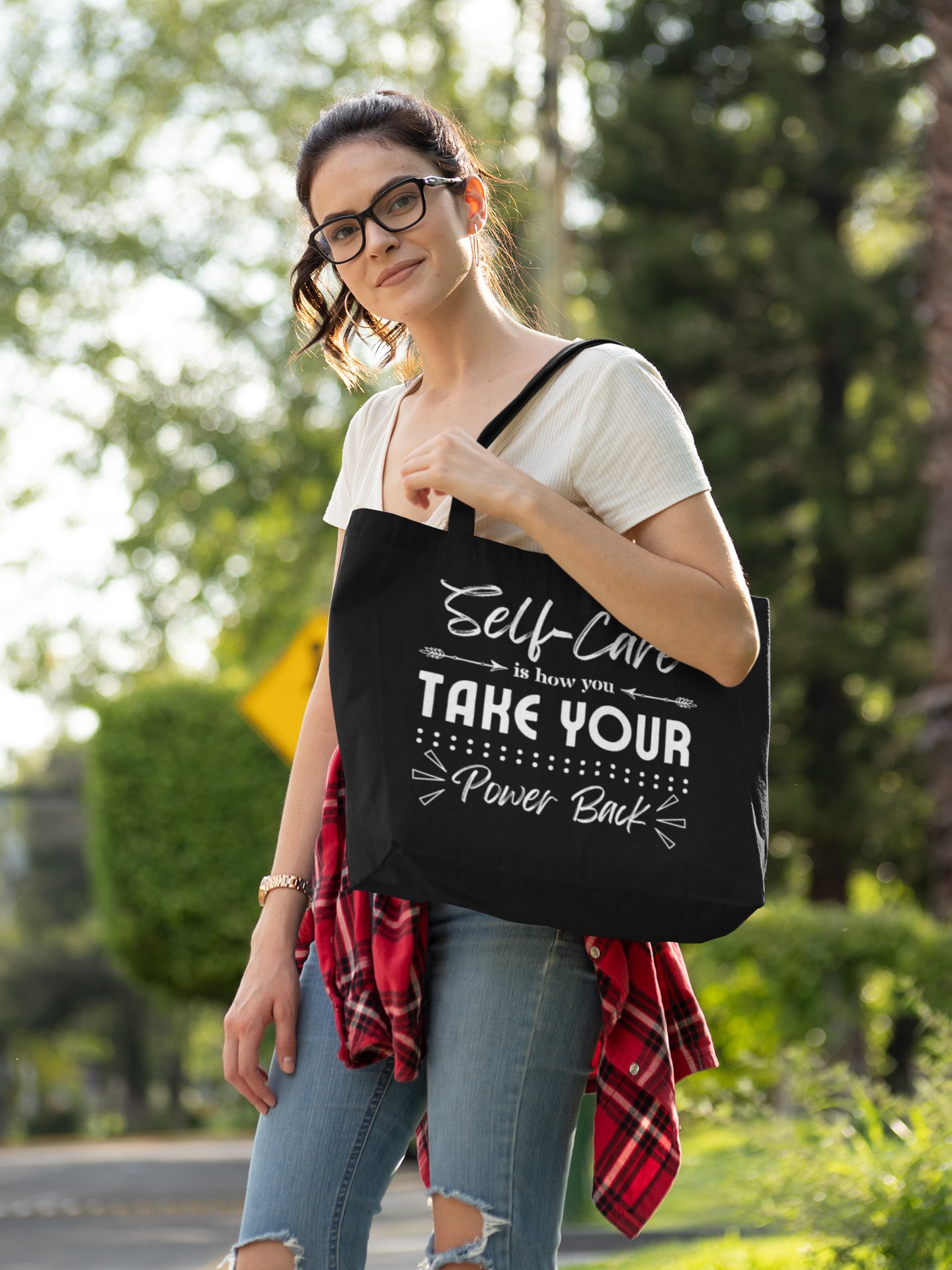 Self-Care Inspirational Eco-Friendly Tote Bag. product image (1)