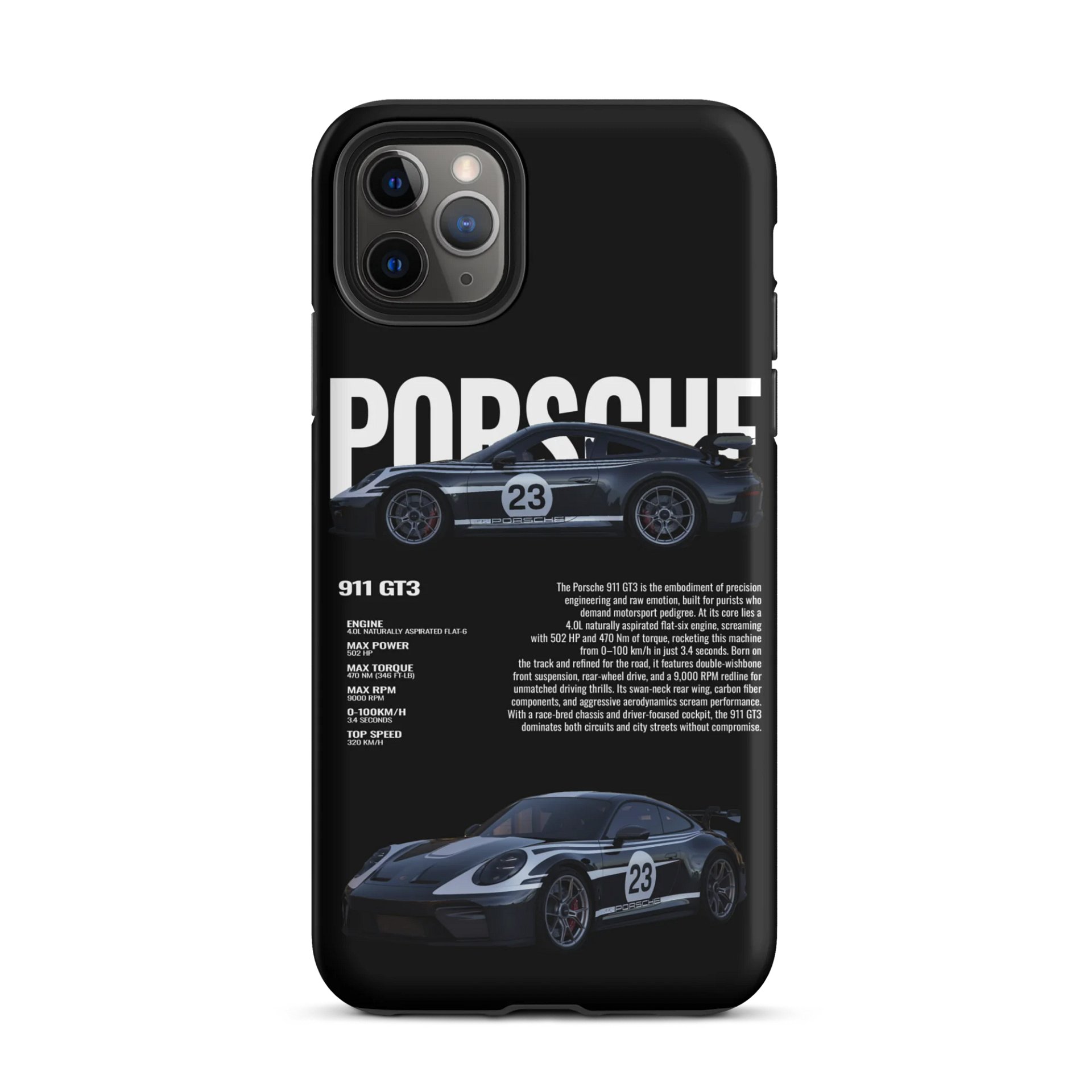 Porsche 911 GT3 iPhone Case – Premium Car Enthusiast Phone Cover (Fits iPhone 11/12/13/14/15 Pro & Pro Max) product image (2)