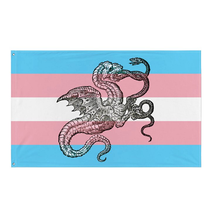 Better Trans Flag (It Has A Dragon On It) product image (1)