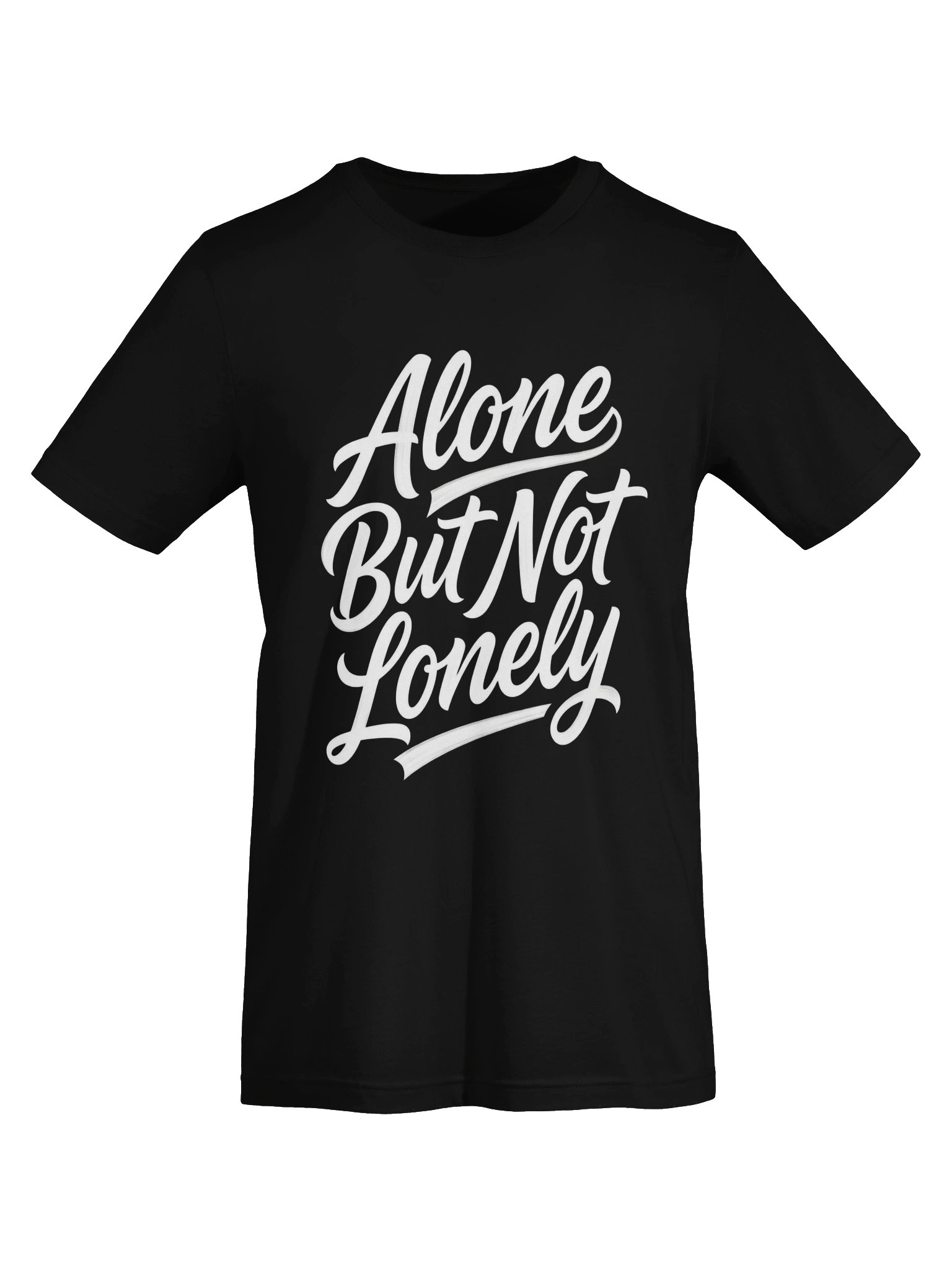 Alone But Not Lonely Cursive T-shirt product image (5)