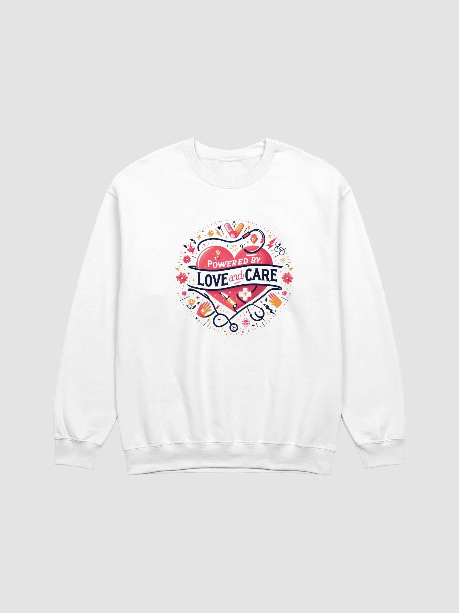 love and care heart shape design sweatshirt product image (2)