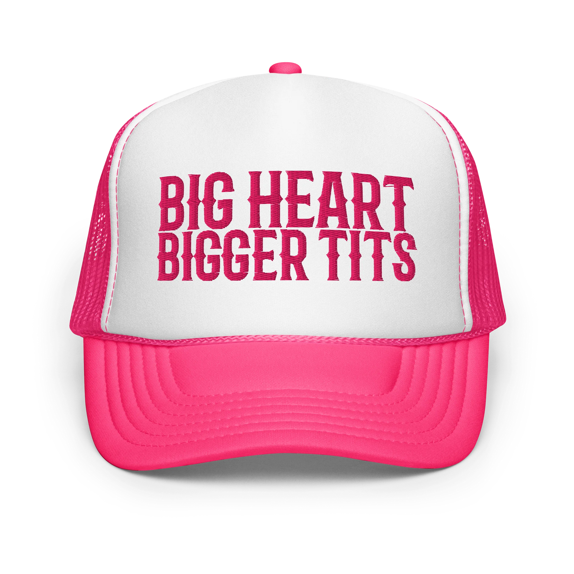 BIG HEART BIGGER TITS Foam Trucker Hat product image (1)