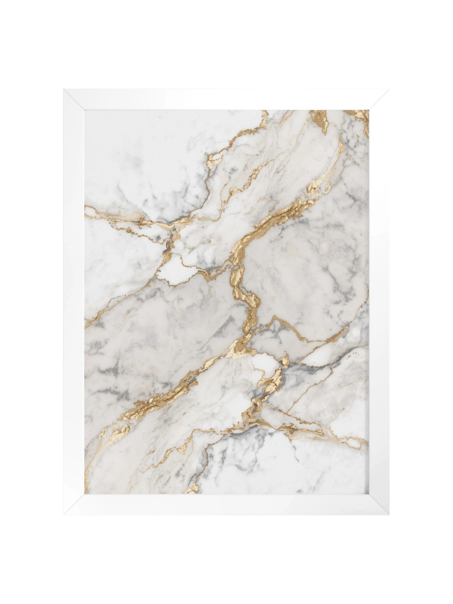 Golden Veins Marble Wall Art | Elegant White & Gold Abstract Decor-30×46 cm product image (5)