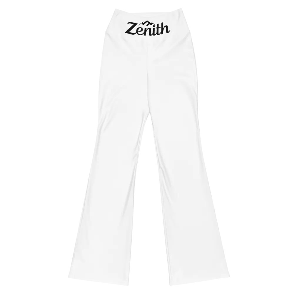 Zenith Women's High-Waisted Flare Leggings with UPF 50+ and Recycled Fabric - White product image (5)