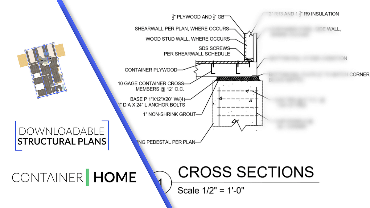 Container Structural Plan Structural Plans/Drawings: 1-Story Shipping Container Home | Think ...