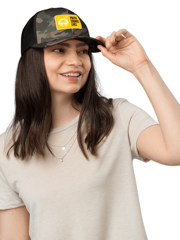 Sunset Serenity Camo Trucker Hat | Prayer changes lives product image (1)