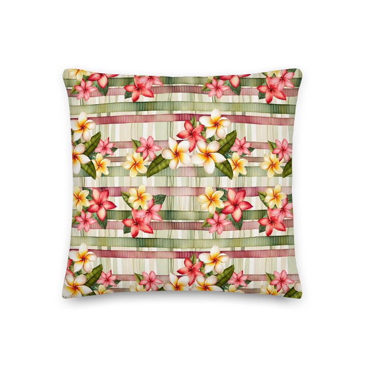 Tropical Striped Plumeria Cushion product image (2)