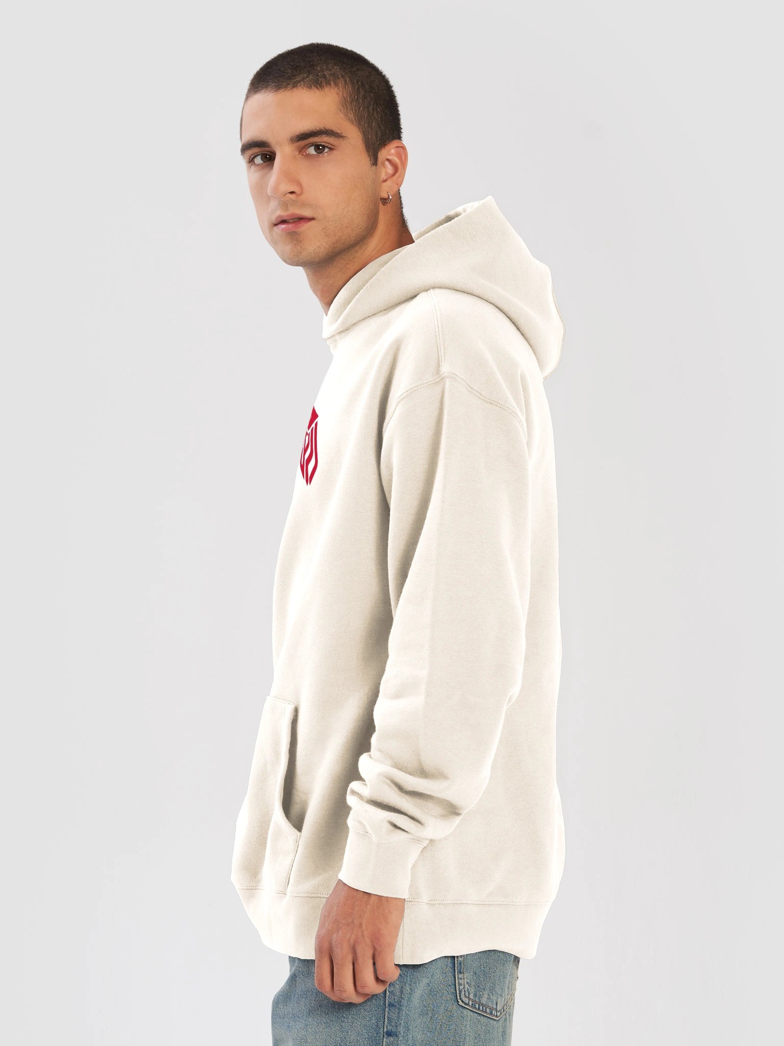 PB&G Minimal Red Emblem Relaxed Hoodie product image (6)