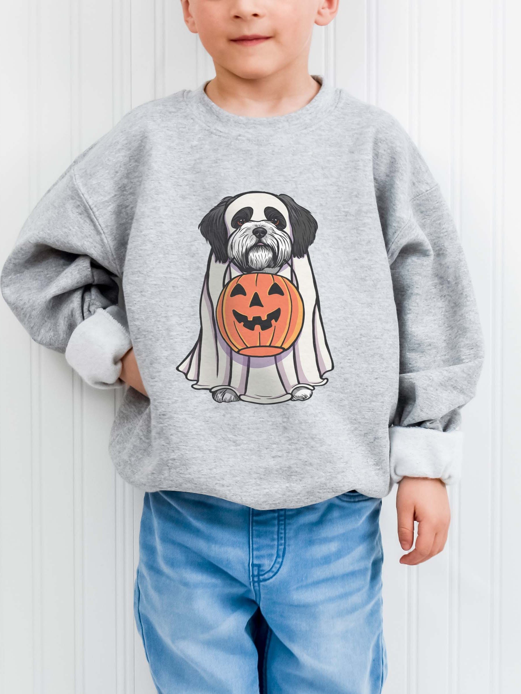 Halloween Shih Tzu(Black & White) Youth Sweatshirt product image (1)