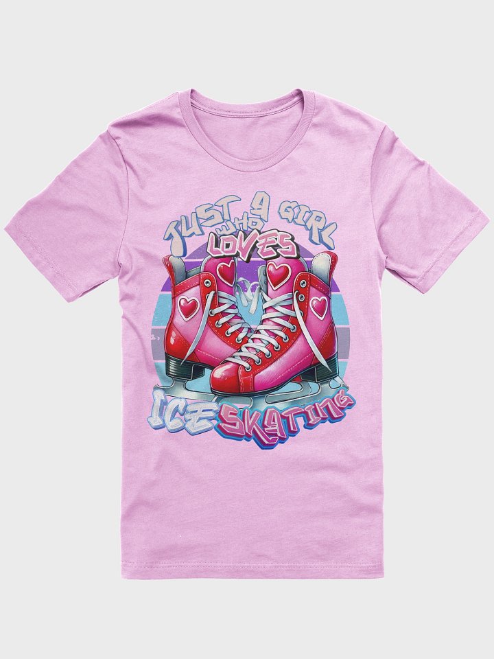 Just a Girl Who Loves Ice Skating Pink Skates T-Shirt for Skaters product image (2)