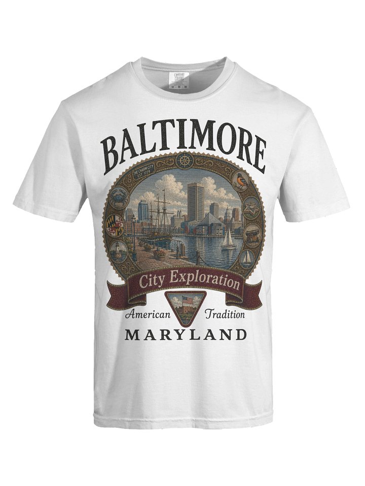 Vintage Baltimore Shirt, Maryland Graphic Tee, Comfort Colors 1717 Harbor Travel Souvenir T-Shirt product image (2)