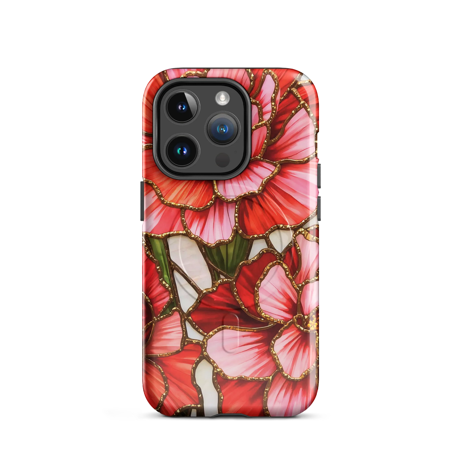 Gilded Blossom Stained Glass MagSafe® Tough iPhone® 14, iPhone 15, iPhone 16, iPhone 17, Pro, Pro Max, Plus Cases. product image (2)