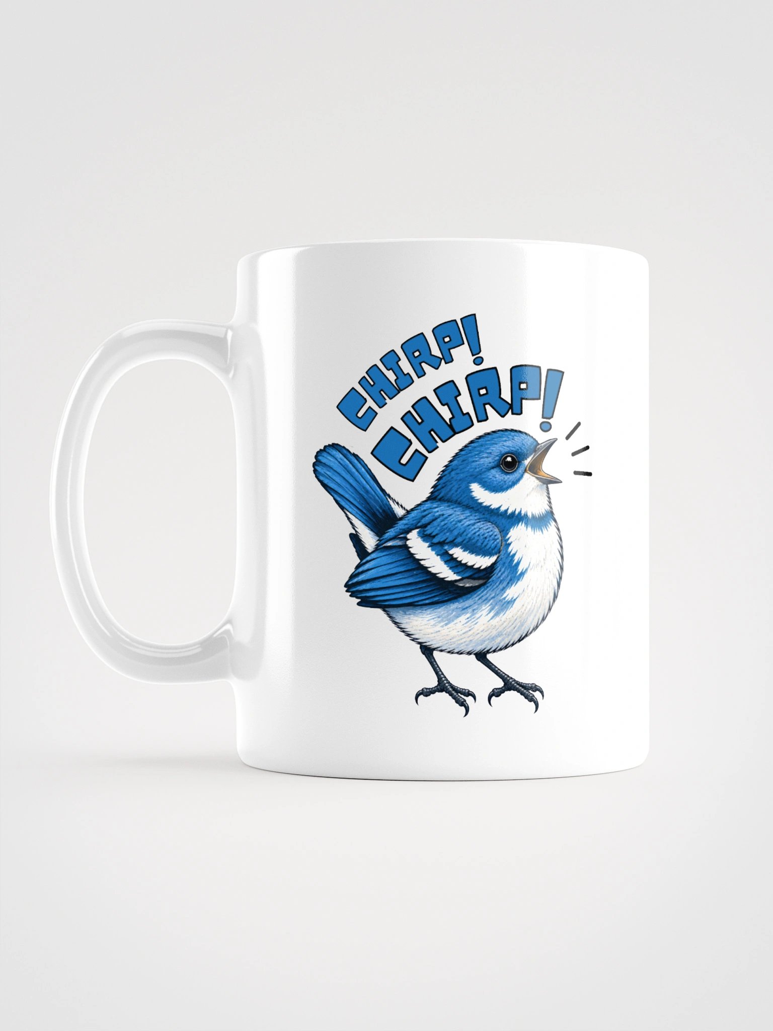 Chirp Chirp Blue Songbird Ceramic Mug – Cute Bird Call Coffee Cup & Birder Gift product image (1)