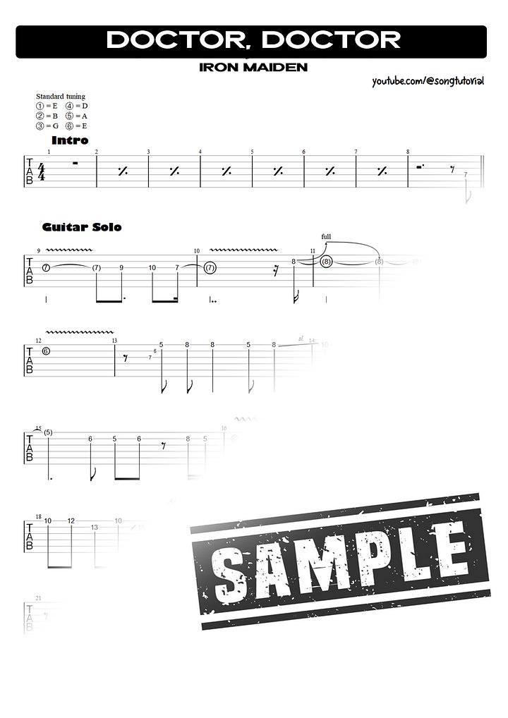 Doctor, Doctor PDF TAB + Backing Track MP3 product image (2)