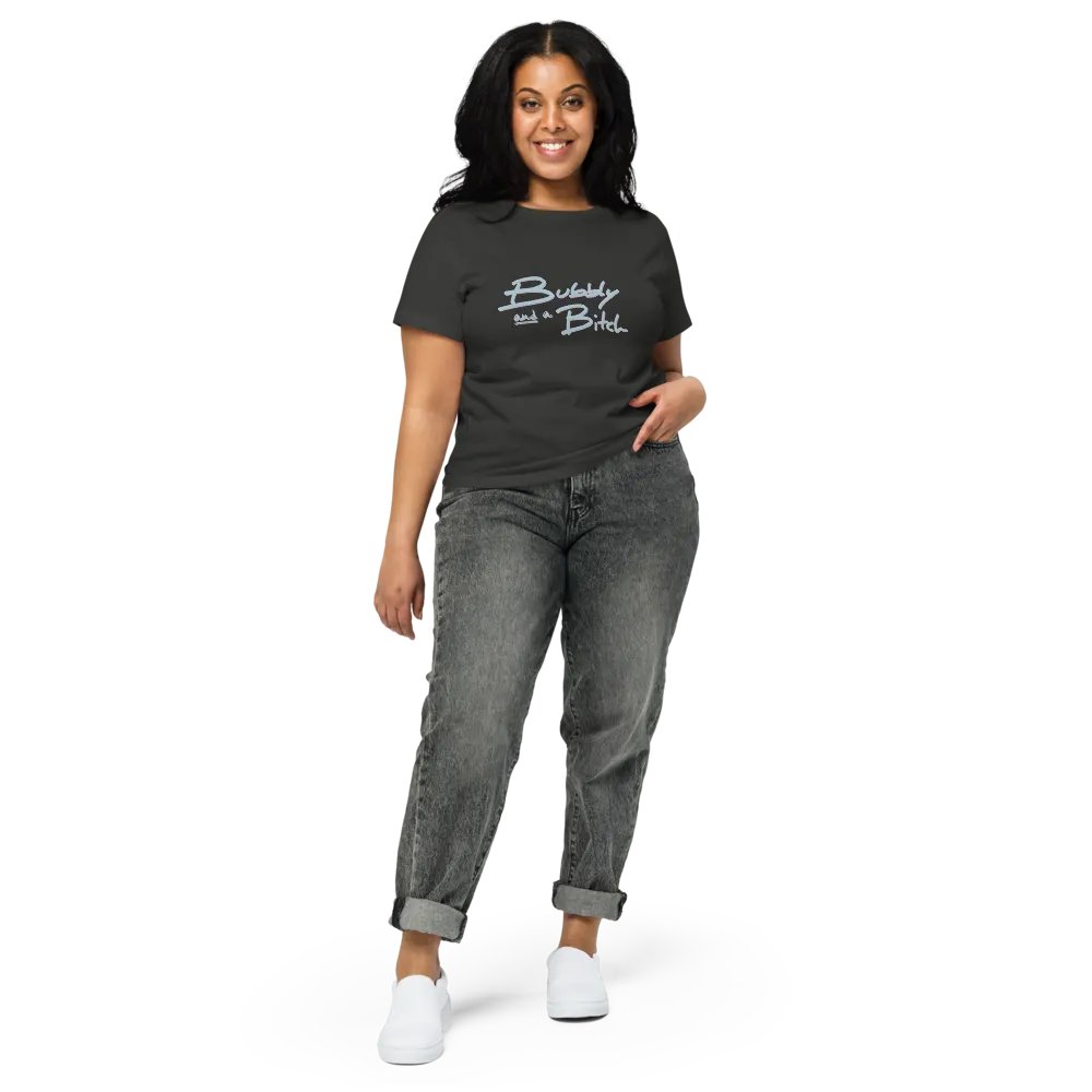 Bubbly and a B*tch (cotton candy design) printed waist-length tee product image (3)