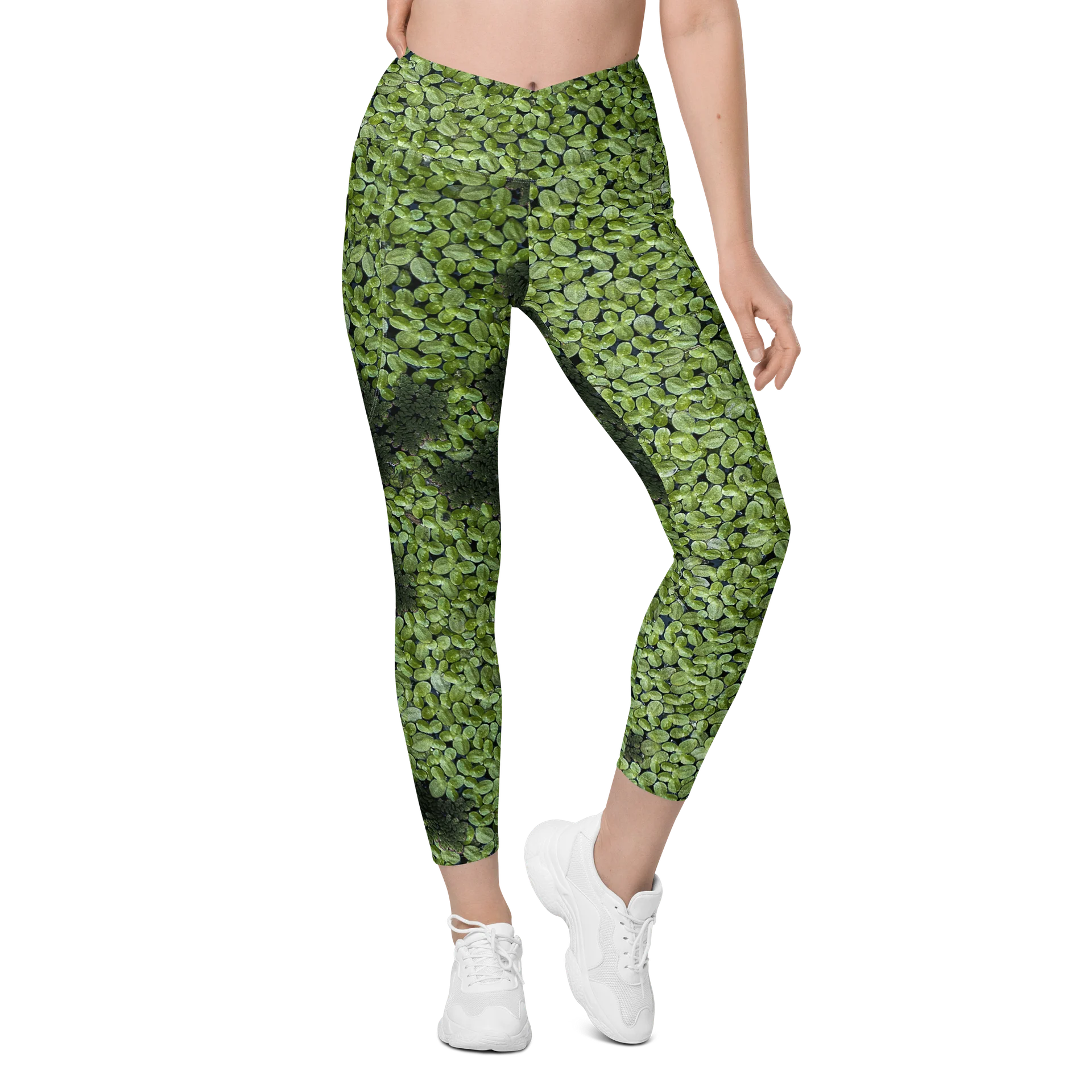 Verdant Life Women's Crossover High-Waisted Leggings with Dual Pockets product image (1)