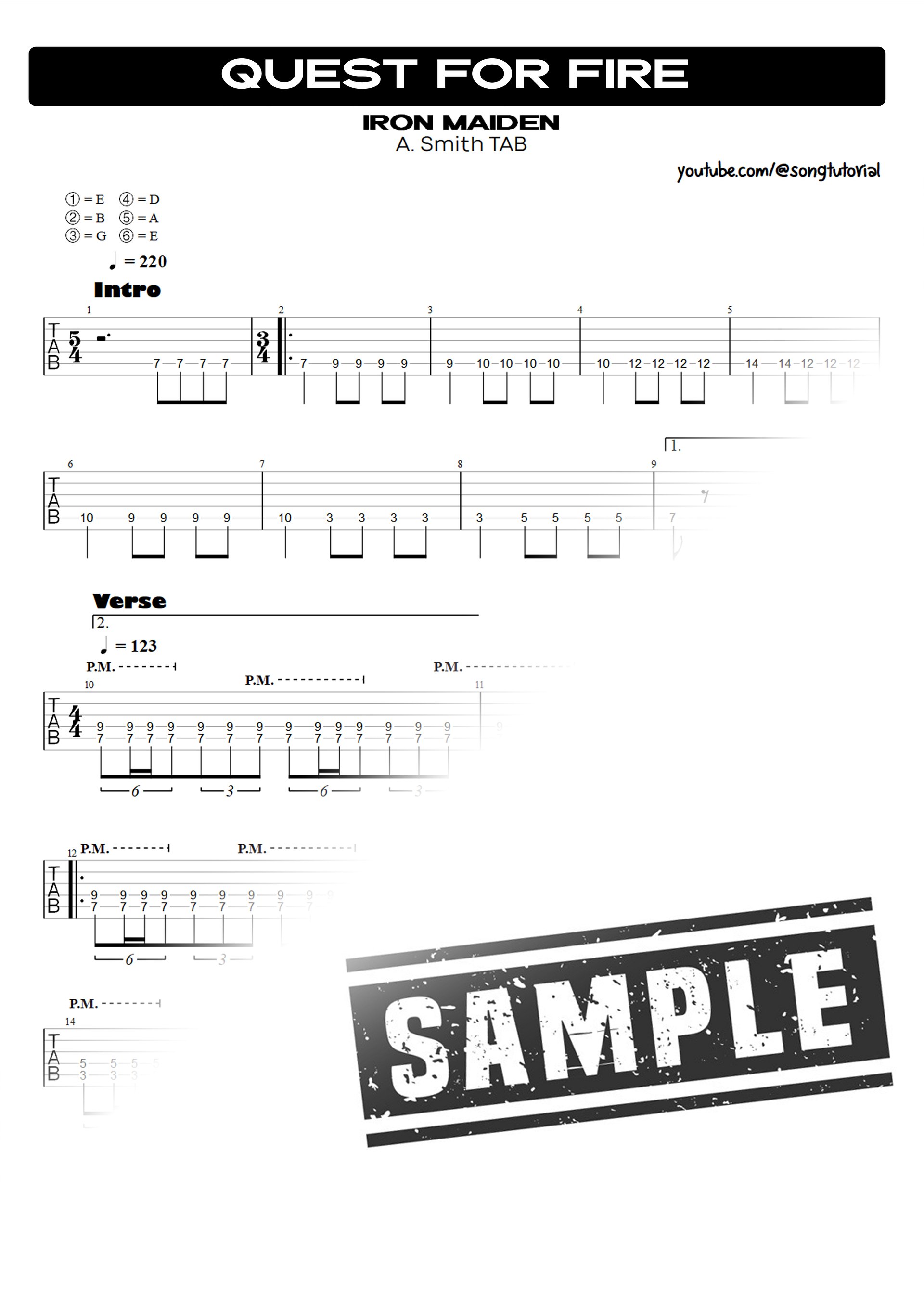Quest for Fire PDF TAB + Backing Track MP3 product image (2)