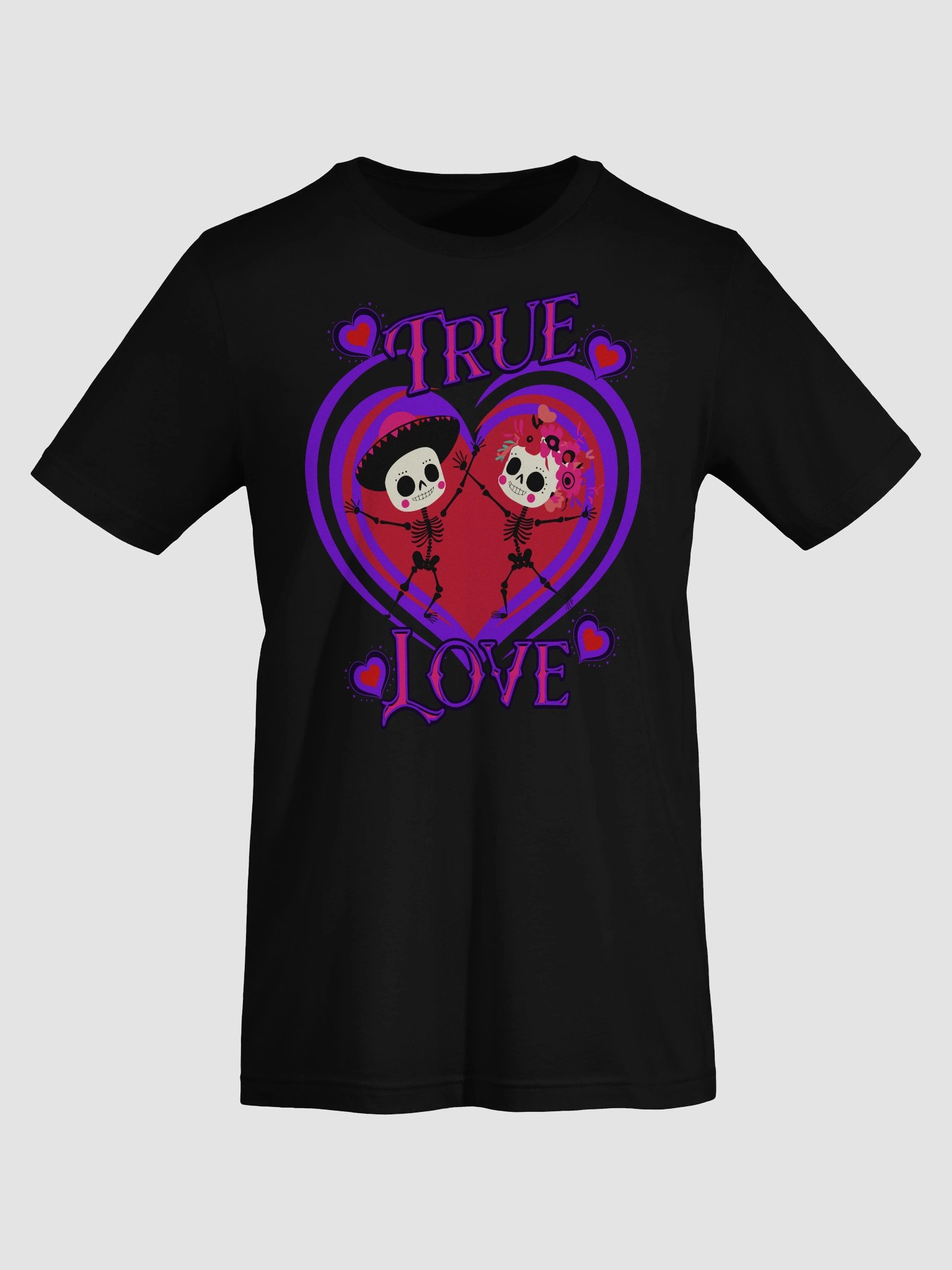 True Love Cute Skull Couple T-Shirt product image (6)