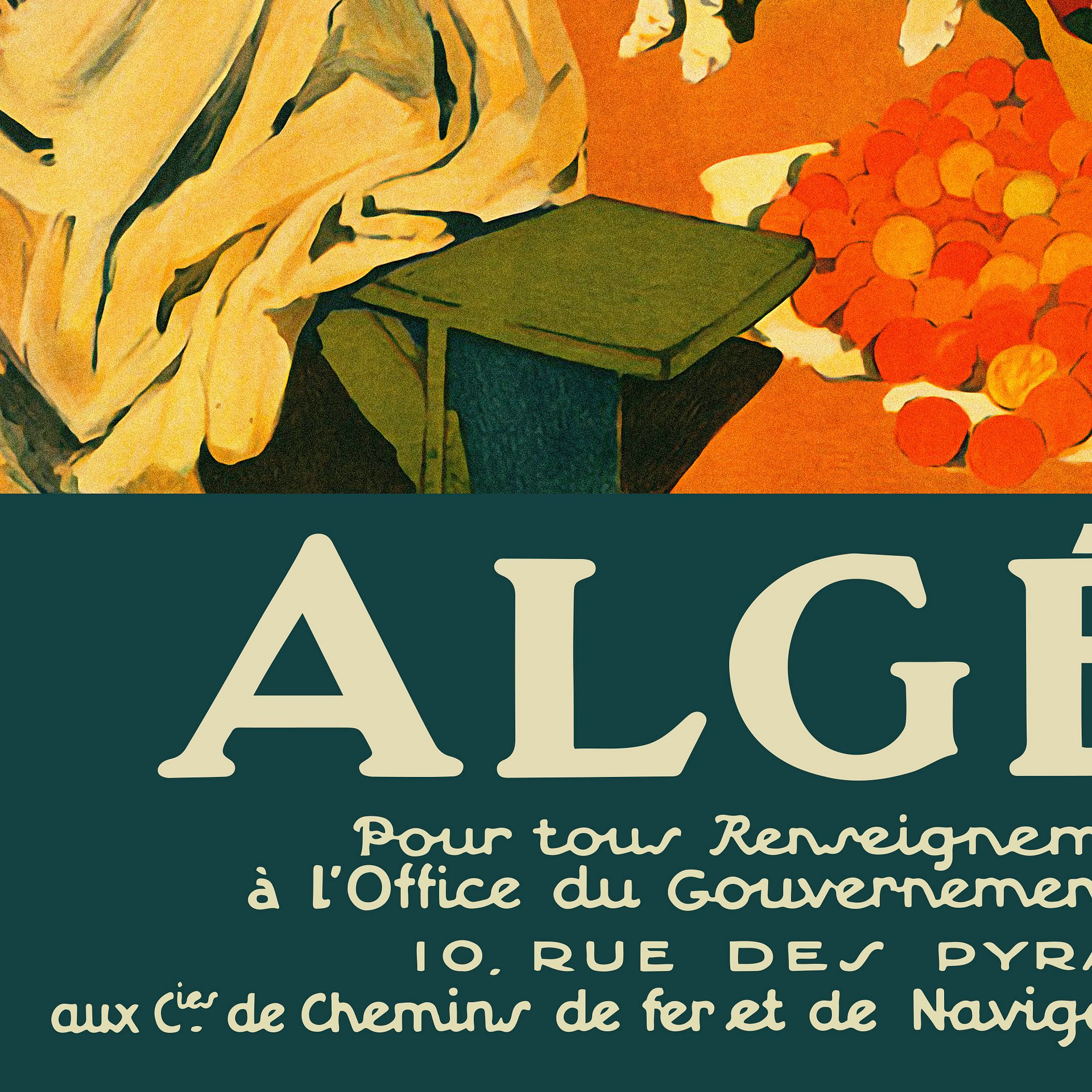 Algeria, PLM, 1930 — retro vintage travel poster, retro travel art, retro travel wall art product image (5)