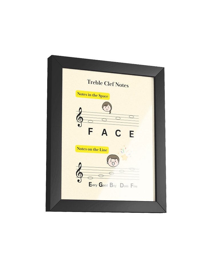 Treble Clef Notes - Framed High-Quality Matte Poster product image (2)