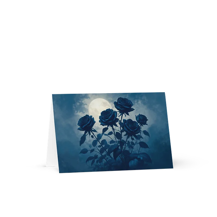 Moonlit Blue Roses — Greeting Card product image (1)