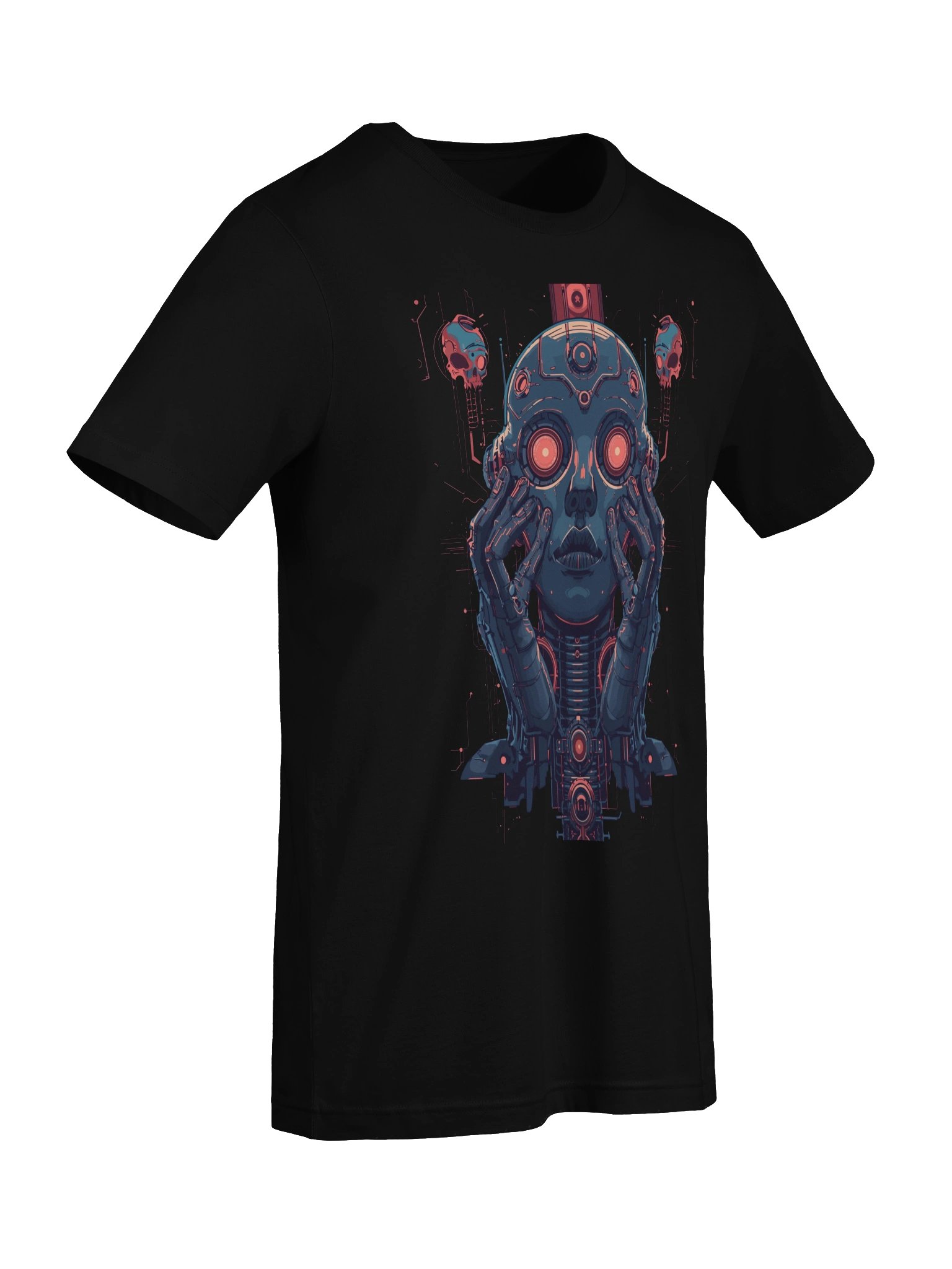 Neon Cyborg Visage Lightweight T-Shirt product image (2)
