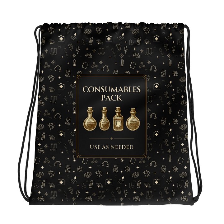 Consumables Pack Drawstring Bag | Chronic Illness Essentials Gym Sack product image (1)