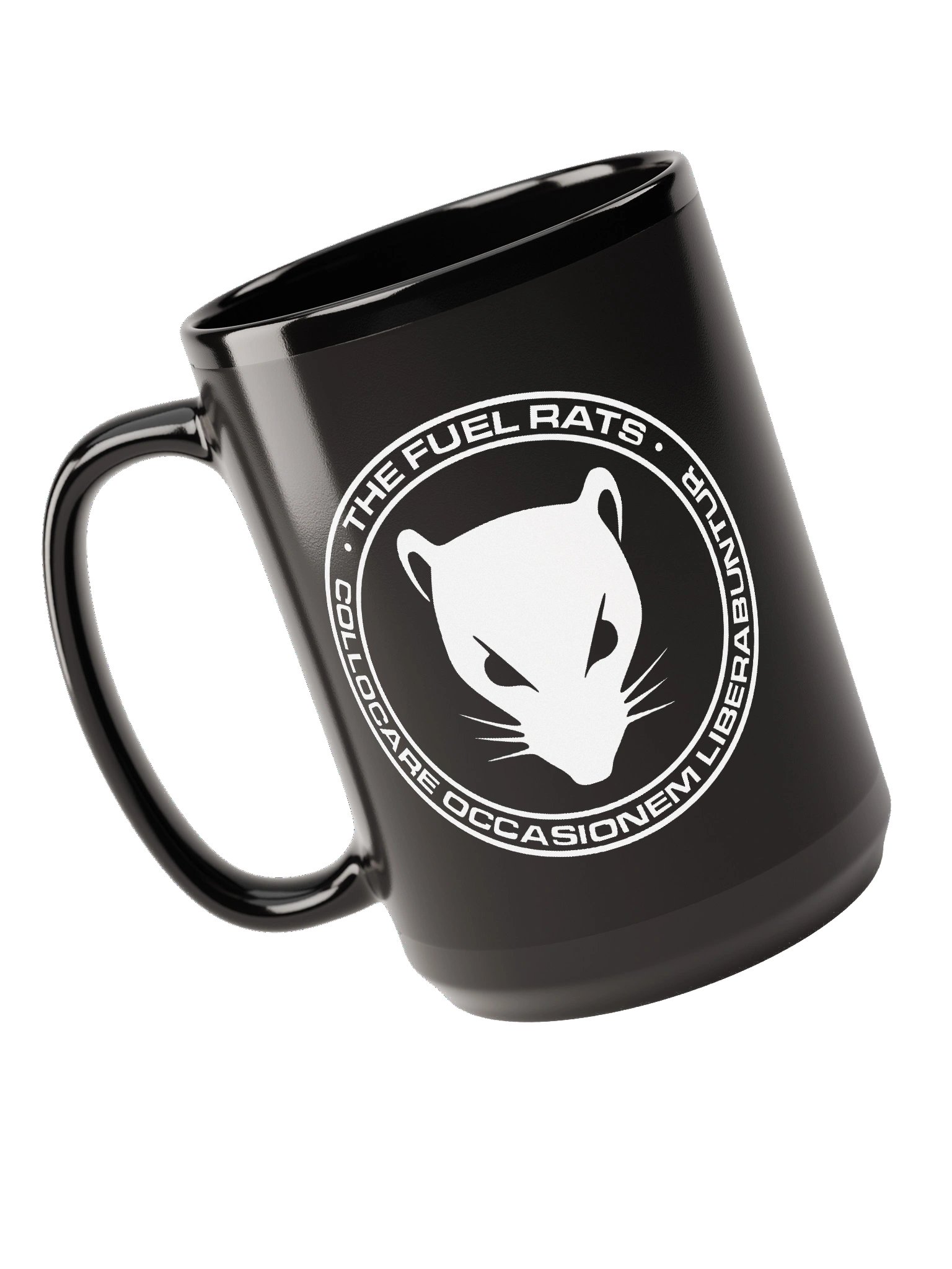 15oz Glossy Solid Black Roundel Mug product image (5)