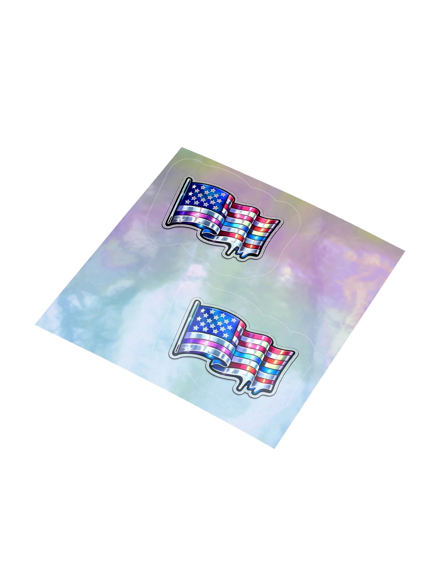 Holographic Chrome USA Flag Sticker 2-Pack product image (8)