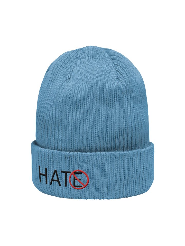 No Hate Organic Beanie - Black Lettering product image (2)