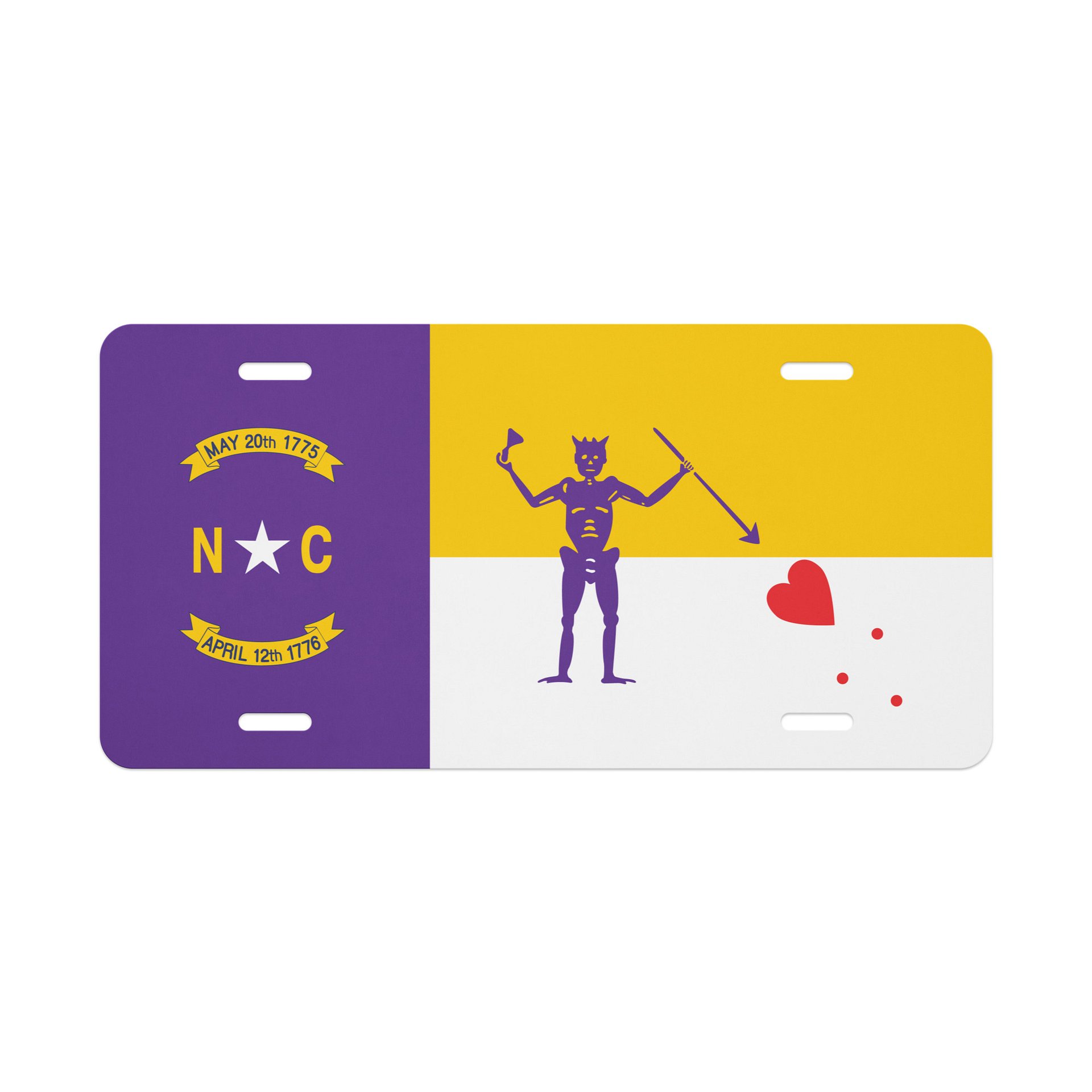 North Carolina Revenge Flag License Plate-Purple and Gold Edition product image (1)
