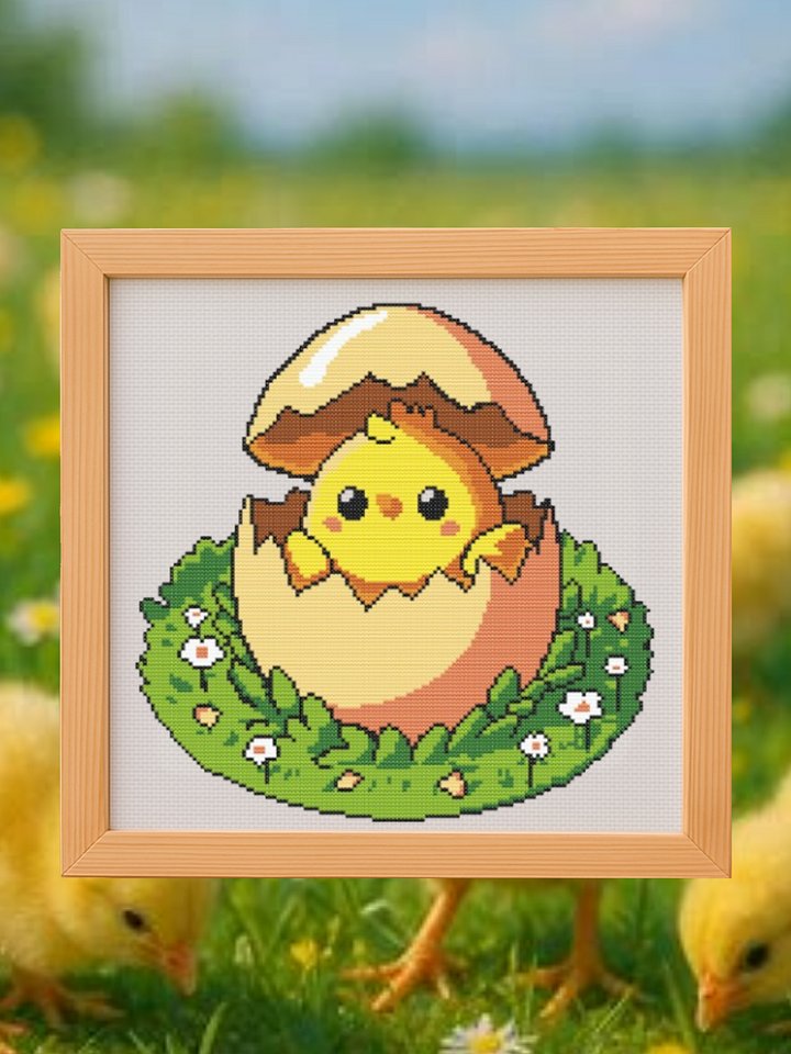 Yellow Chick Cross Stitch Pattern product image (1)