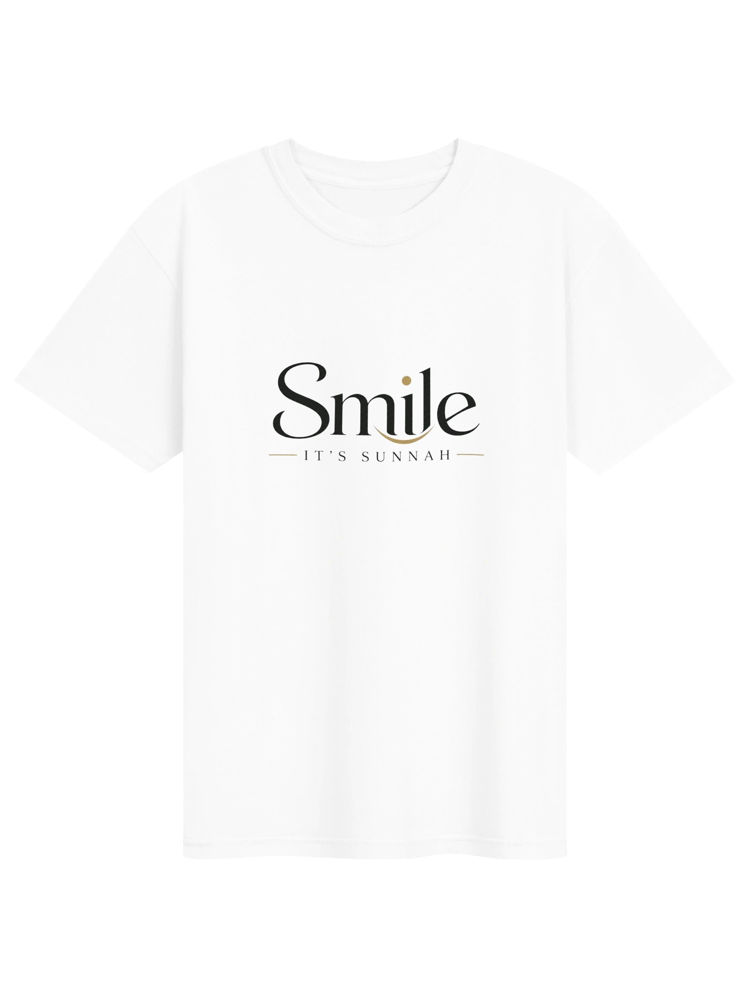 Smile It's Sunnah Printed Unisex Islamic T-Shirt in White | Minimalist Muslim Tee product image (1)