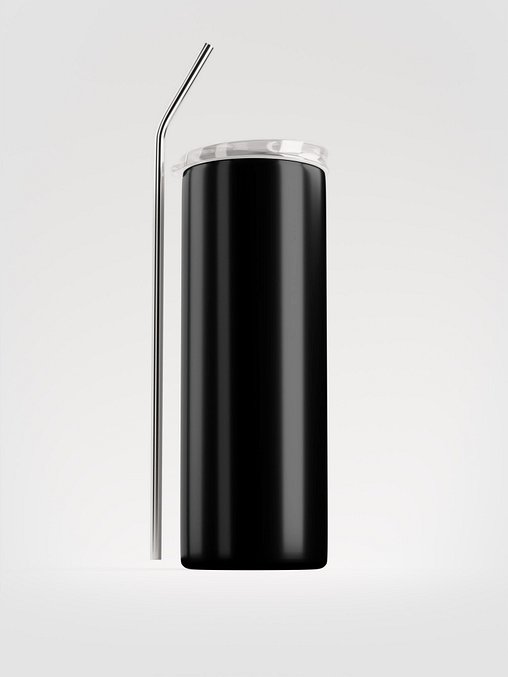 Photo showing Stainless Steel Tumbler with a Straw