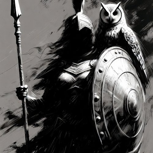 Myths & Legends: Athena has been released on the Digital Noosphere as a pre-framed 12 x 18 print. 

The frame is wooden and o...