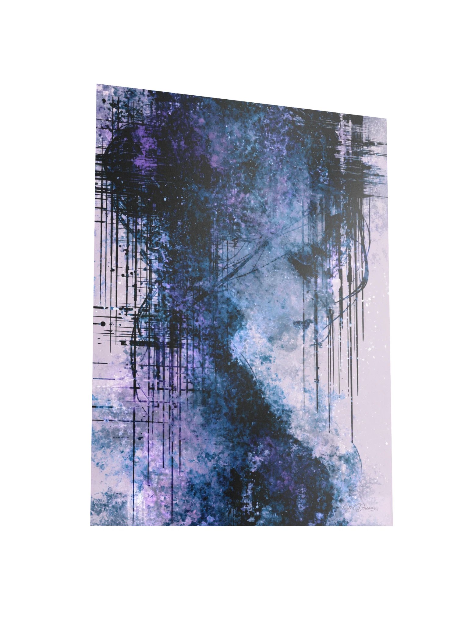 Abstract Blue Portrait Art Print — Echoes in the Static product image (3)