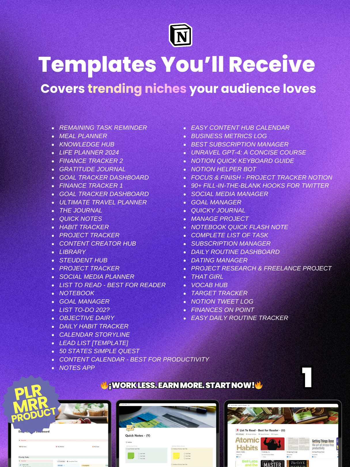 190 Notion PLR Templates & Planners Bundle | PLR Products, Plr Mrr, Master Resell Rights product image (6)