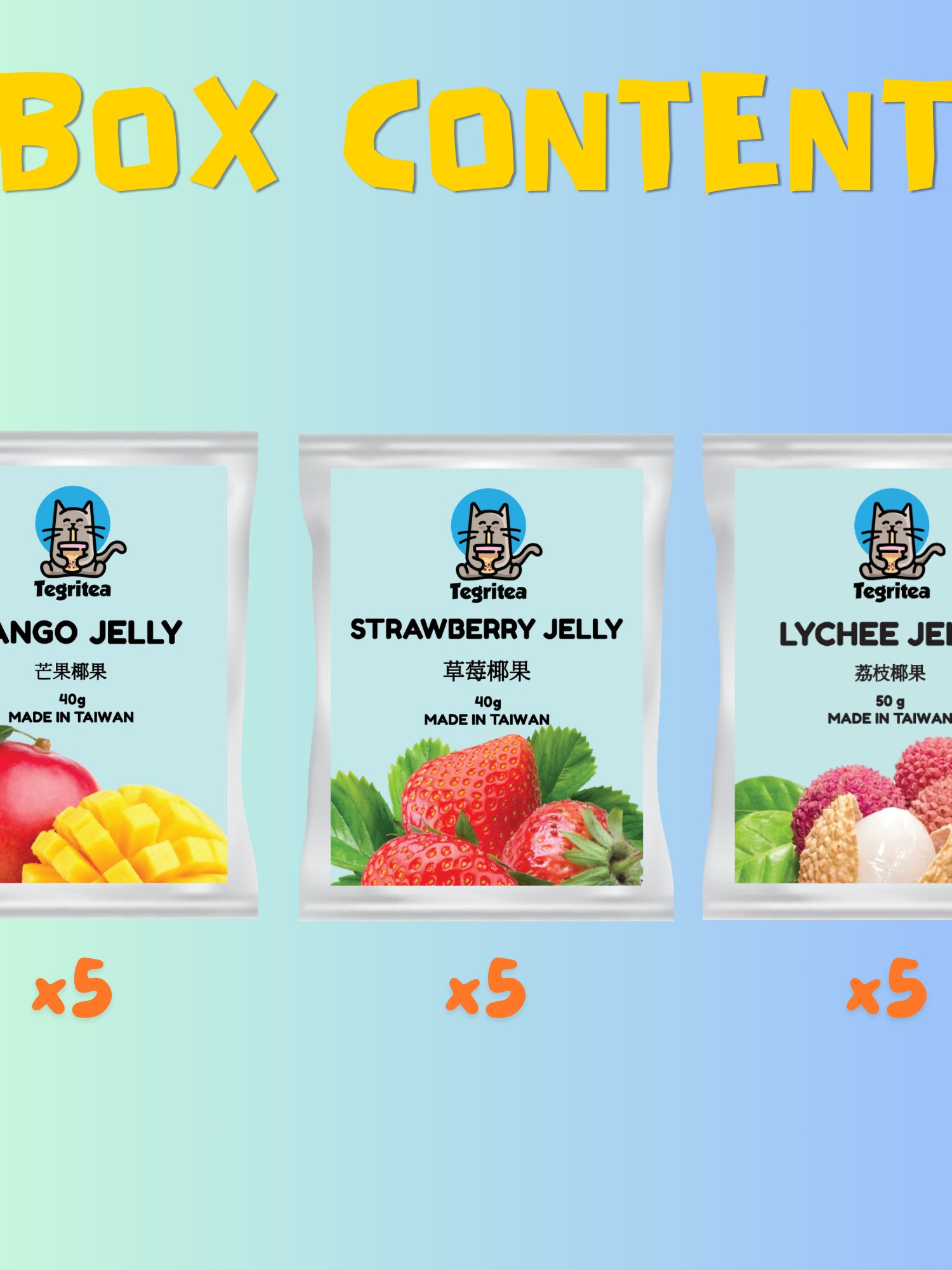 Strawberry/Mango/Lychee Assorted BBT Jelly (15 Servings) product image (2)