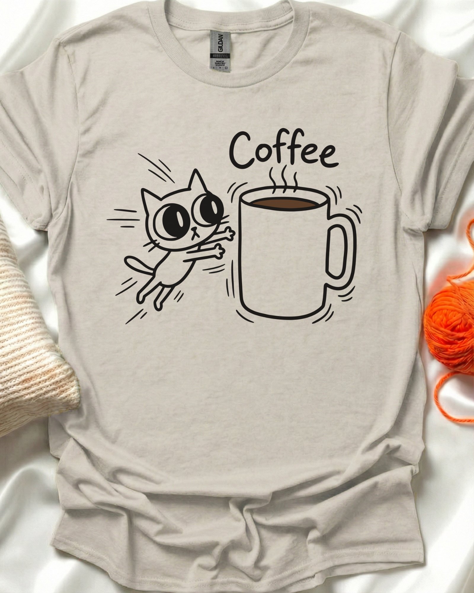Excited Cat Coffee T-Shirt product image (1)