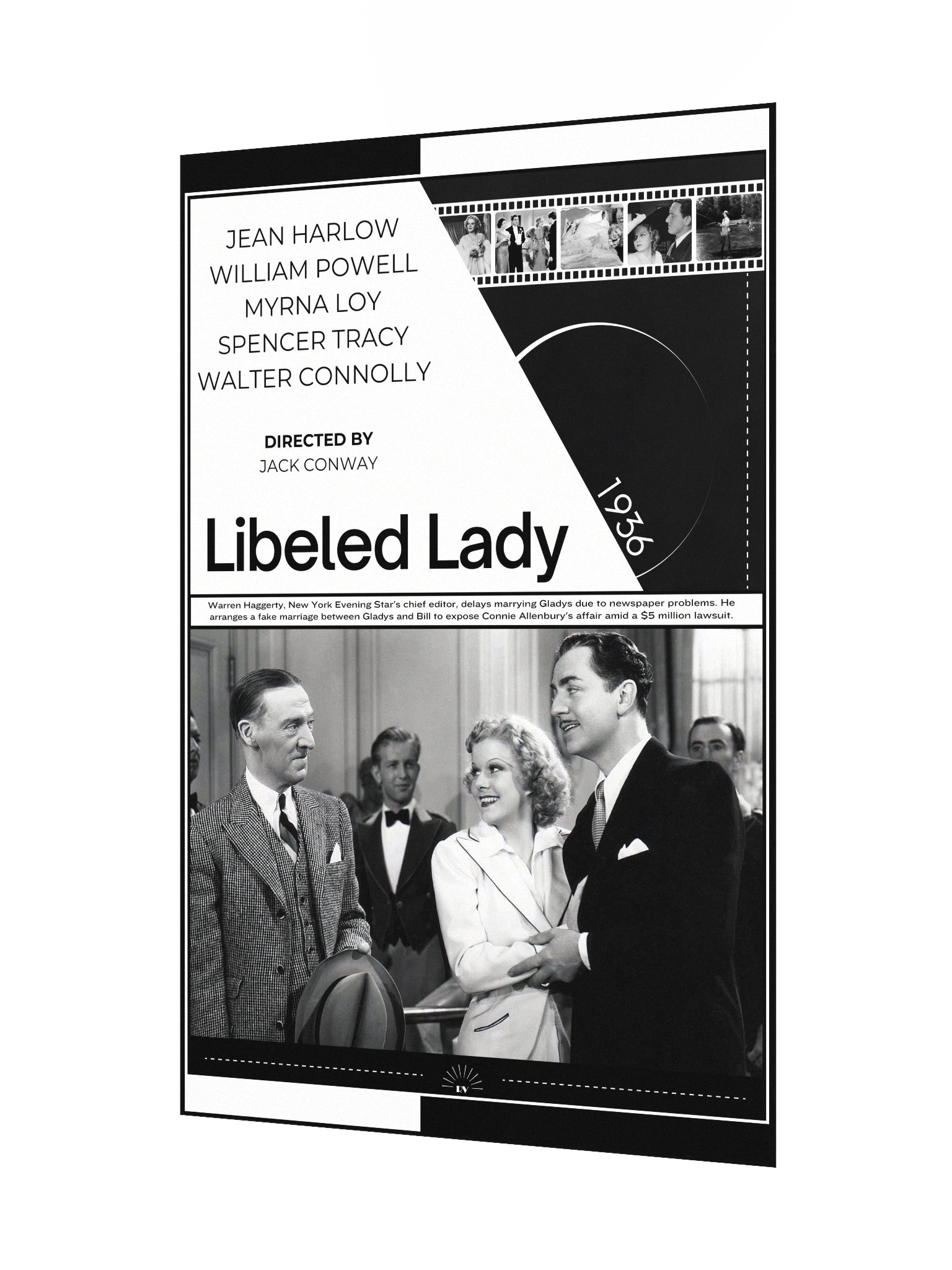 Libeled Lady with Myrna Loy, Jean Harlow, Spencer Tracy and William Powell 1936 | Movie Poster | 12x18 Wall Art product image (3)