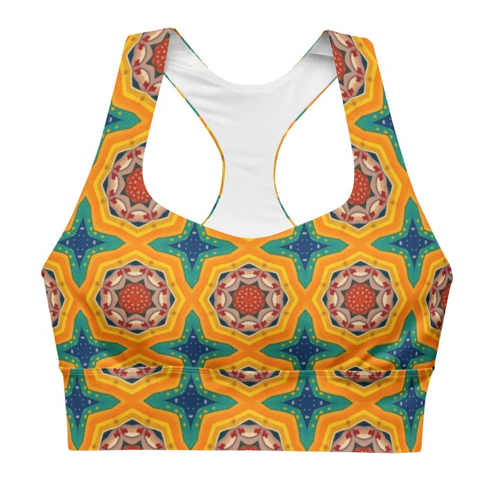 Yellow Bloom Longline Sporty Bra product image (1)